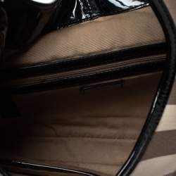 Pre Owned Burberry Black/Beige Nova Check PVC and Patent Leather Large Brooke Hobo