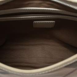 Pre Owned Burberry White Nova Check Coated Canvas and Leather Small Barton Hobo