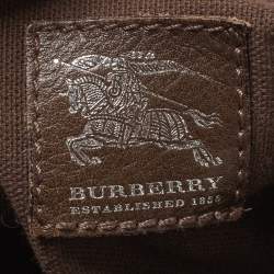 Pre Owned Burberry Brown House Check Canvas and Leather Large Beaton Tote