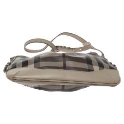 مملوكة مسبقًا Burberry Beige Smoke Check Coated Canvas and Leather Hartham Crossbody Bag