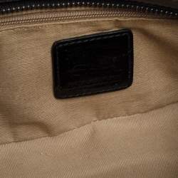 Pre Owned Burberry Beige/Black Nova Check Coated Canvas and Patent Leather Small Newbury Bag