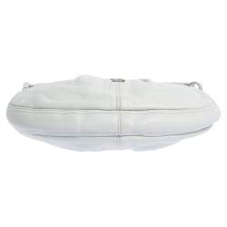Burberry White Leather Small Malika Hobo