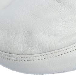 Burberry White Leather Small Malika Hobo