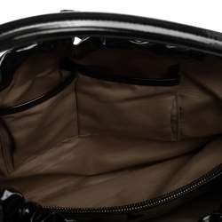 Pre Owned Burberry Beige/Black Nova Check PVC and Patent Leather Hobo