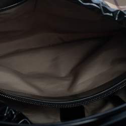 Pre Owned Burberry Beige/Black Nova Check PVC and Patent Leather Hobo