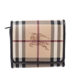 Burberry canvas wallet Haymarket Dark red Cloth ref.115139 - Joli Closet