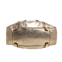 Pre Owned حقيبة بربري أشبوري نايت جلد ذهبي ميتاليك