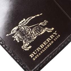 Pre Owned Burberry Beige/Brown Haymarket Check Coated Canvas and Leather Flap Bifold Wallet