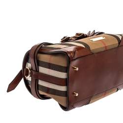 Pre Owned حقيبة بربري بولينغ ريدل شيستر قماش كاروهات هاوس سوداء