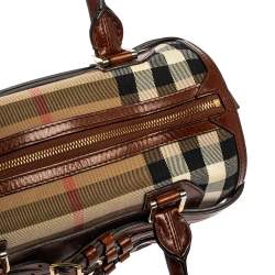 Pre Owned حقيبة بربري بولينغ ريدل شيستر قماش كاروهات هاوس سوداء