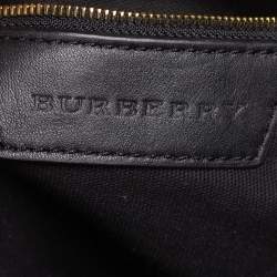Burberry Black Embossed Check Leather Open Tote