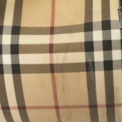 Pre Owned Burberry Beige/Black House Check Coated Canvas Duffel Bag