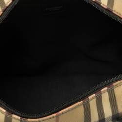 Pre Owned Burberry Beige/Black House Check Coated Canvas Duffel Bag