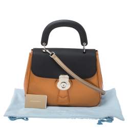 Pre Owned Burberry Tri Color Patent and Leather Medium DK88 Top Handle Bag
