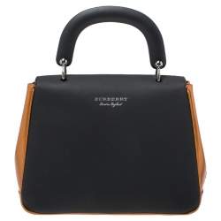 Pre Owned Burberry Tri Color Patent and Leather Medium DK88 Top Handle Bag