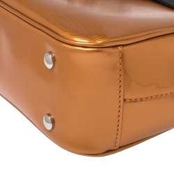 Pre Owned Burberry Tri Color Patent and Leather Medium DK88 Top Handle Bag