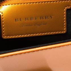 Pre Owned Burberry Tri Color Patent and Leather Medium DK88 Top Handle Bag