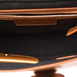 Pre Owned Burberry Tri Color Patent and Leather Medium DK88 Top Handle Bag