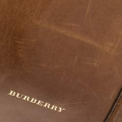Pre Owned Burberry Brown Nova Check Canvas and Leather Alchester Bowling Bag