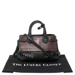 مملوكة مسبقًا Burberry Multicolor Brogue Leather Banner Fringe Tote