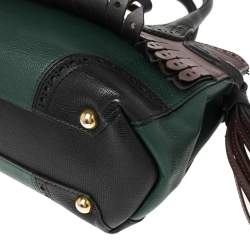 مملوكة مسبقًا Burberry Multicolor Brogue Leather Banner Fringe Tote