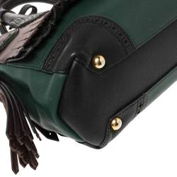 مملوكة مسبقًا Burberry Multicolor Brogue Leather Banner Fringe Tote