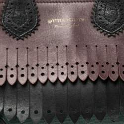 مملوكة مسبقًا Burberry Multicolor Brogue Leather Banner Fringe Tote