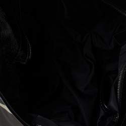 مملوكة مسبقًا حقيبة يد بربري لوري جلد لامع و نايلون مربعات بيت أسود و رصاصي