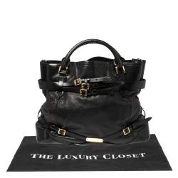 Pre Owned Burberry Black Leather Large Bridle Lynher Tote