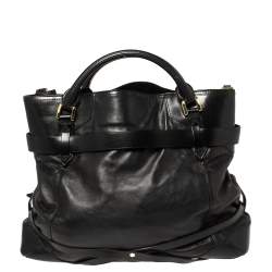 Pre Owned Burberry Black Leather Large Bridle Lynher Tote