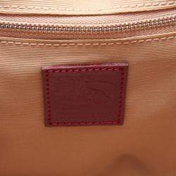 Pre Owned حقيبة بربري وارير كبيرة جلد سوداء وكاروهات نوفا