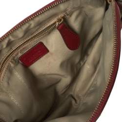 Pre Owned Burberry Red/Beige Haymarket Check Coated Canvas and Leather Mini Orchard Crossbody Bag