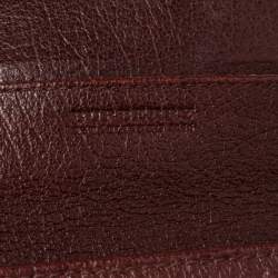 Pre Owned Burberry Beige/Maroon Floral Embossed Nova Check Canvas and Leather Molly Wallet