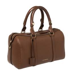 Pre Owned حقيبة بربري الشيستر بولر متوسطة جلد بني فاتح