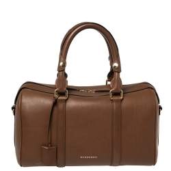 Pre Owned حقيبة بربري الشيستر بولر متوسطة جلد بني فاتح