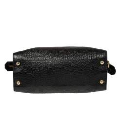 Pre Owned Burberry Black Grain Leather Clifton Signature Tote