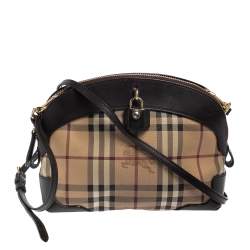 Burberry Haymarket Canvas/Chocolate Leather Small Orchard Bowling