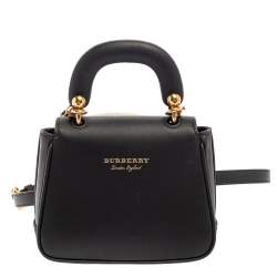 مملوكة مسبقًا Burberry Black Leather Mini DK88 Top Handle Bag