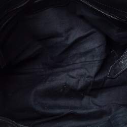 Pre Owned حقيبة يد بربرى جلد وبى فى سى كاروهات سموك أسود / بنى 