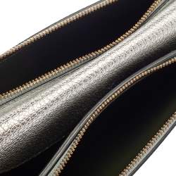 مملوكة مسبقًا حقيبة كتف بربري حمالة سلسلة بيكن جلد فويل فضي