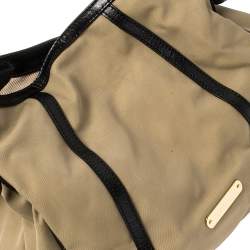 Pre Owned حقيبة يد بربري كانتربري جلد و كانفاس أسود و كاكي