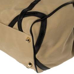 Pre Owned حقيبة يد بربري كانتربري جلد و كانفاس أسود و كاكي