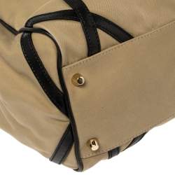 Pre Owned حقيبة يد بربري كانتربري جلد و كانفاس أسود و كاكي