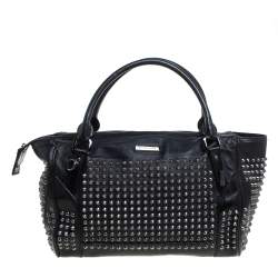 Burberry Black Leather Studded Edenham Tote