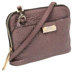 Pre Owned حقيبة كروس بربري هاروغات صغيرة جلد بنفسجي