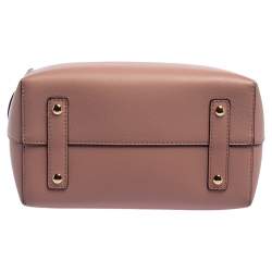 Pre Owned Burberry Pink Leather Small Triple Stud Belt Bag