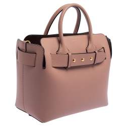 Pre Owned Burberry Pink Leather Small Triple Stud Belt Bag