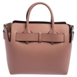 Pre Owned Burberry Pink Leather Small Triple Stud Belt Bag