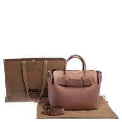 Pre Owned Burberry Pink Leather Small Triple Stud Belt Bag