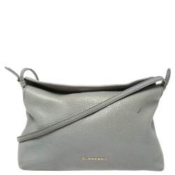 Burberry Ash Grey Grained Leather Leah Crossbody Bag Burberry | TLC